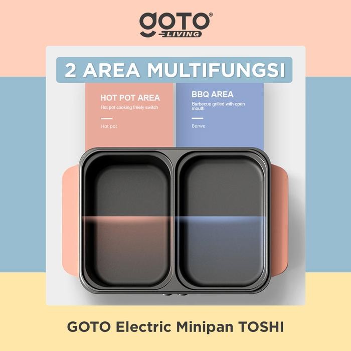 Toshi Minipan Electric Hotpot Alat Panggangan Grill Pan Bbq 2 Toshi Minipan Electric Hotpot Alat