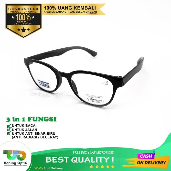 Pilihan- Kacamata Plus 3 In 1, Double Fokus,Untuk Baca Jalan Anti Radiasi