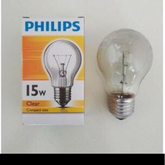 Lampu pijar Clear PHILIPS 15watt cahaya kuning