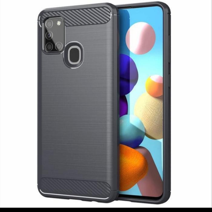 Samsung A21S Silicon Softcase Jelly Karbon Case