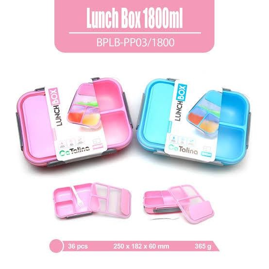 Lunch Box Kotak Makan Bekal Sekat 1800ml Catalina BPLB PP03