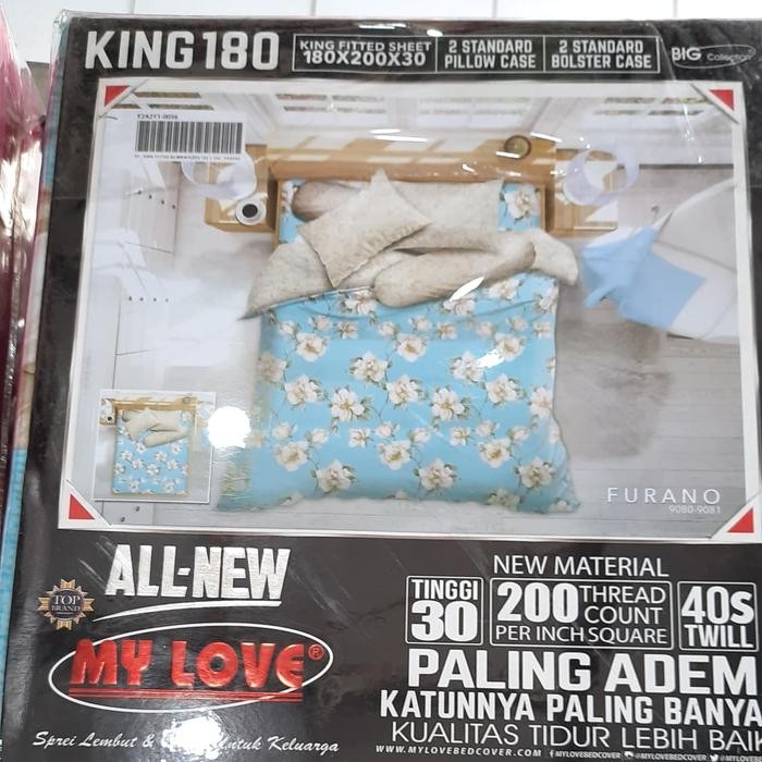Sprei My Love ukuran 180 X 200 X 30 cm Sprei Katun My Love