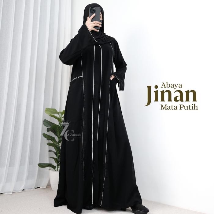( NEW 7.7 JINAN ABAYA ) BLACK REMAJA BY ZAINAB COLLECTION