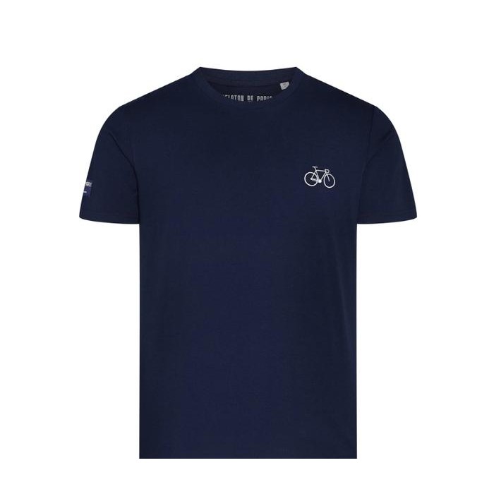 PELOTON DE PARIS NAVY EMBROIDERED BIKE T-SHIRT