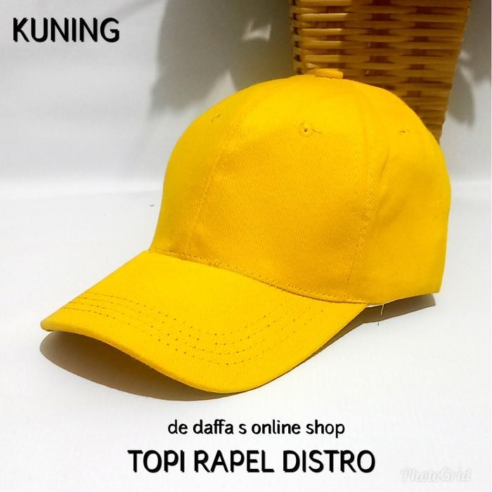 Topi Baseball Dewasa Polos Warna Kuning Pria Wanita Casual Sport Outdoor Abu