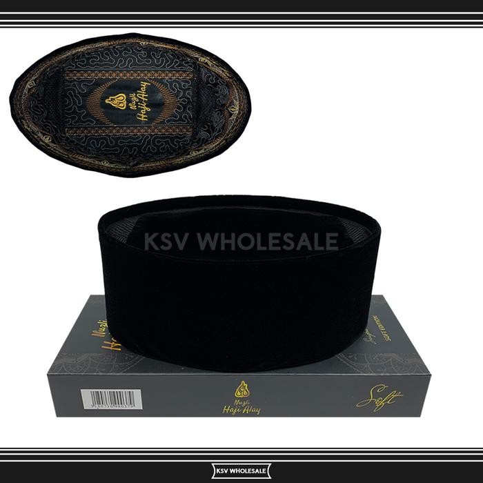 TERLARIS Peci Premium HAJI ALAY DELUXE AC Tinggi 7 8 9 10 Cm Songkok Hitam Sholat Bludru Ukuran Anak