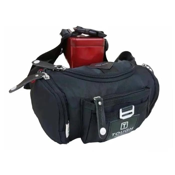 Populer Tas Pinggang Pria/Wanita Tough Warrior 5459 Import Kulit Hitam Terlariss 