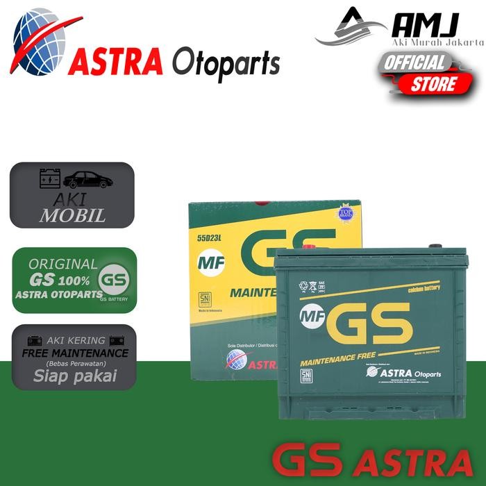 GS MF Astra Aki Mobil Hyundai Trajet 55D23L - 60Ah Aki Kering