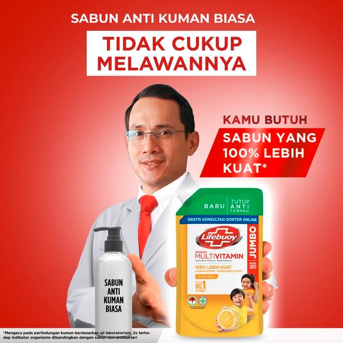 j5uc- Lifebuoy Sabun Batang Lemon Fresh Isi 4X100G