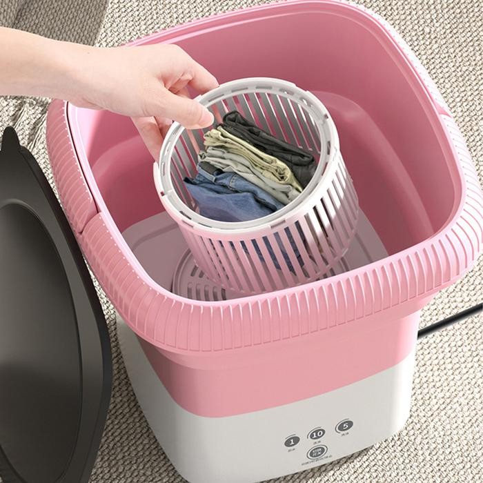 Mesin Cuci Baju Pakaian Mini Portable Lipat Folding Washing Machine 8L