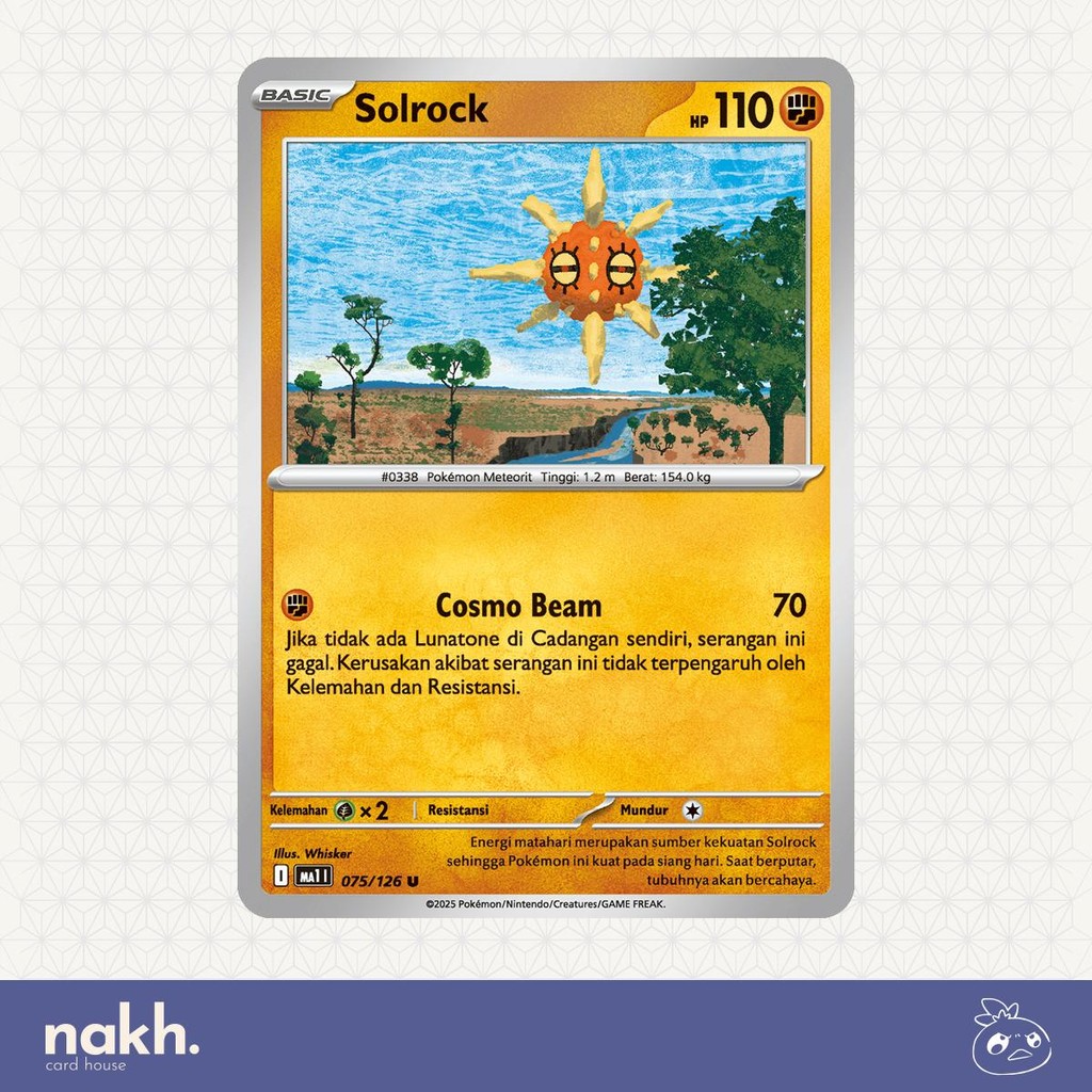 Kartu Pokemon TCG Indonesia Evolusi Mega MA1 075/126 Solrock