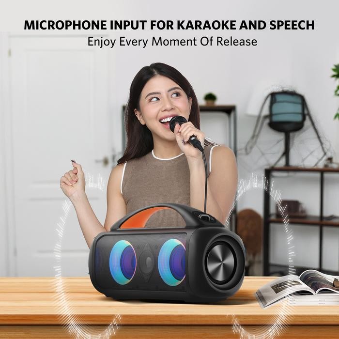 27r7- Earfun Uboom Raver - Portable Bluetooth Party Speaker With 90W Powerful Bass & Rgb Led