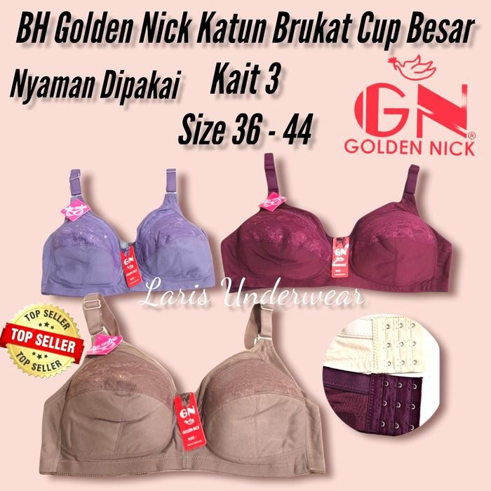 yrka- Bh Cup Besar Tanpa Kawat Tanpa Busa/Bh Golden Nick Cup Besar/Kait 3