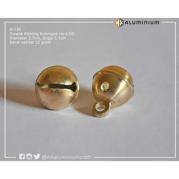 Satu Kodi - 20 Pcs - Klintingan Kerincingan Kuningan 27Mm No 4 B139Dd
