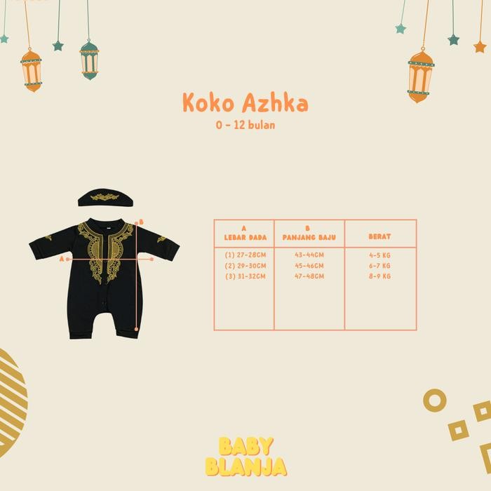 2pt5- Baju Koko Bayi Laki Laki 6 12 Bulan Azhka Set