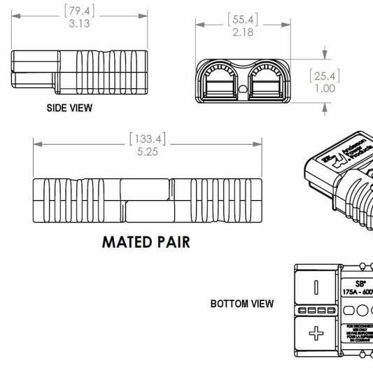4jg2- Connector Konektor Aki Accu Power Persamaan Anderson Sb175 Sb 175A