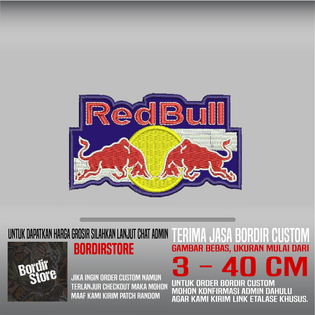 REDBULL KRATINGDAENG BS-851 PATCH BORDIR LOGO/EMBLEM