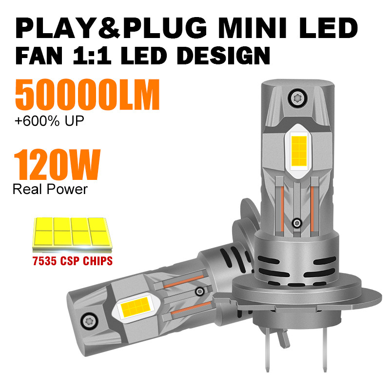 H7 LED 12V 24V 50000LM 120W 7535 CAPE Car Headlight Bulbs Motorcycle