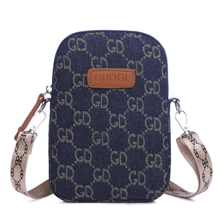 TERLARIS Tas Selempang Wanita OUOGI Import Sling Bag Perempuan Mini - Navy Jeans