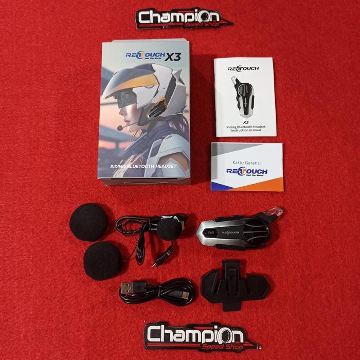 TERMURAH Intercom Interkom Helm ReTouch X3 Riding Bluetooth set Silver READY STOCK