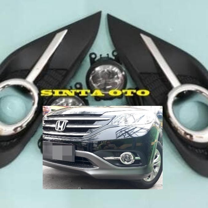 Ready Fog Lamp Lampu Kabut Honda CRV 2012 2013 2014 Komplit Garnish Chrome
