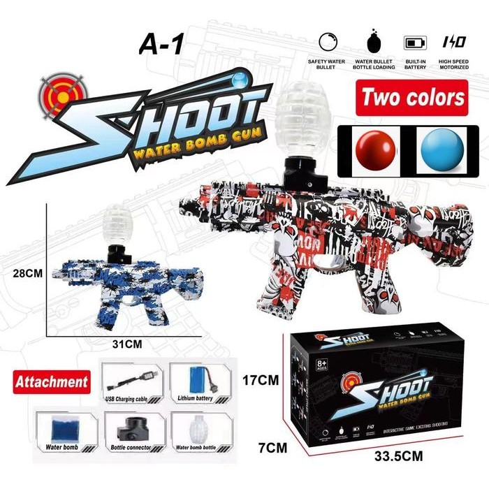 fkqp- Mainan Anak Tembakkan Water Gel Blowback