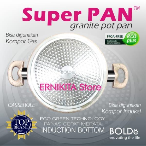 Bolde Super Pan Casserole Beige 24Cm Panci Rebus Tutup Kaca Best Seller