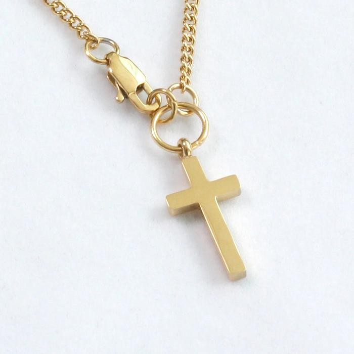 Kalung Salib Wanita Simple Stylish Kalung Wanita Anti Karat Liontin Kuning Putih Jewellery