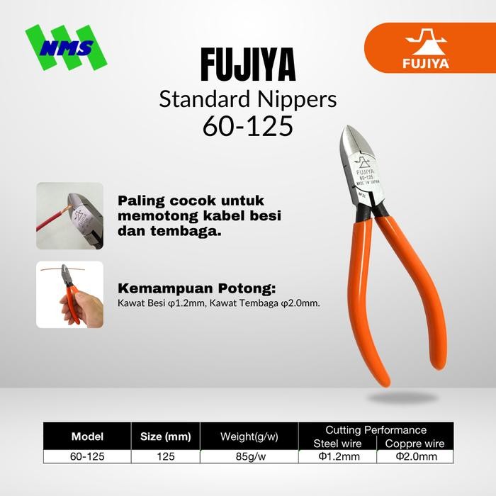 Tang Potong FUJIYA 60-125 Standard Nippers Japan