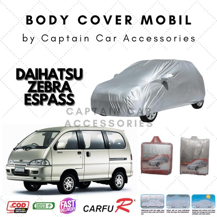 Body Cover Sarung Mobil Mini Van Daihatsu Zebra Espass Aksesoris Mobil Eksterior Silver Coating