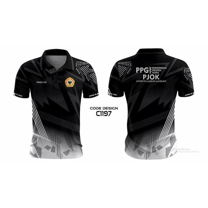 Kaos Jersey Seragam Ppg Pjok Hitam - Pendidikan Profesi Guru - Polo - Full Printing Emboss -