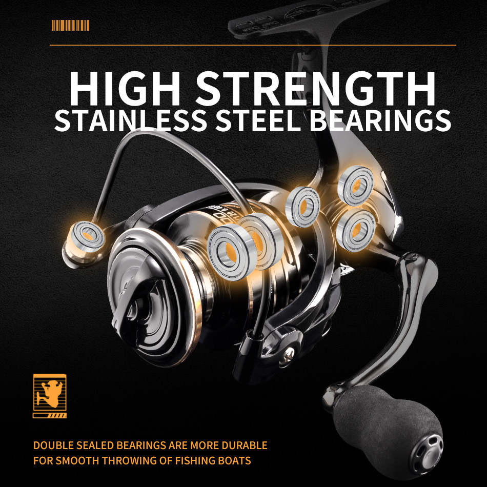 Rooblinos HA Spinning Reels Ultralight Metal 5.2:1 Gear Ratio 2000-7000 Saltwater Or Freshwater Big