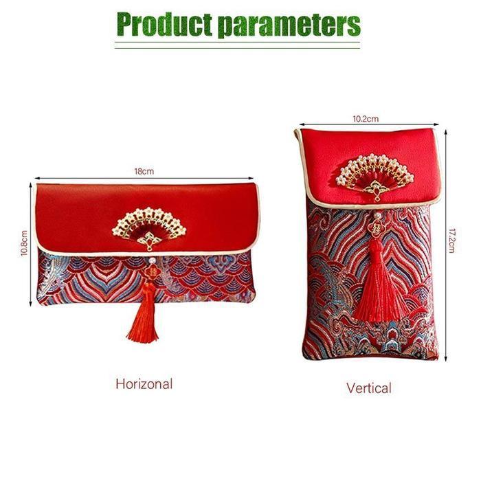 ANGPAO KAIN IMLEK CHINESE NEW YEAR RED / ANGPAO DOMPET KAIN SOVENIR IMLEK CHINESE / ANGPAO KAIN