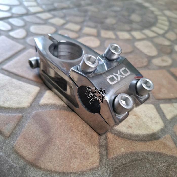 CHROME STEM BMX OXO TOP LOAD 28.6 - 22.2mm ALLOY GLOSSY SILVER9o