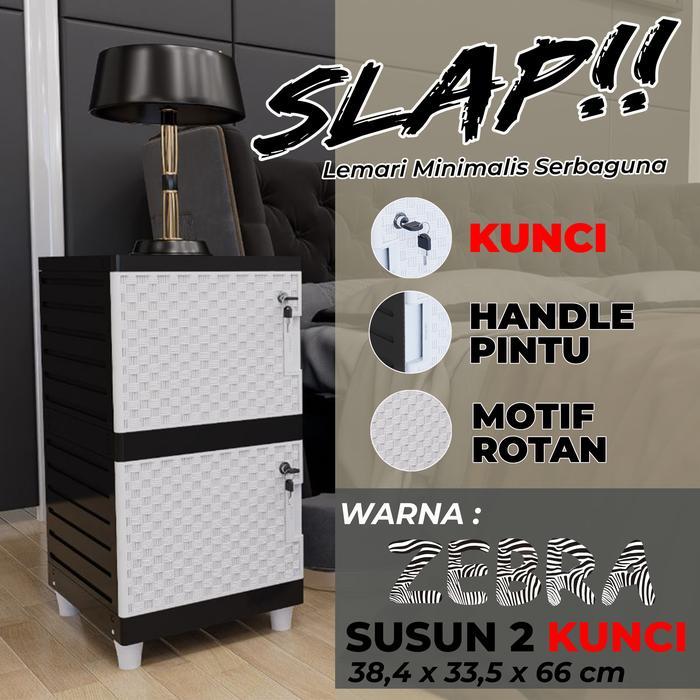 TERBATAS KINGDOM (COD) SLAP LEMARI PAKAIAN MINIMALIS ZEBRA KUNCI KINGDOM SLAP PUTIH LEMARI SWING