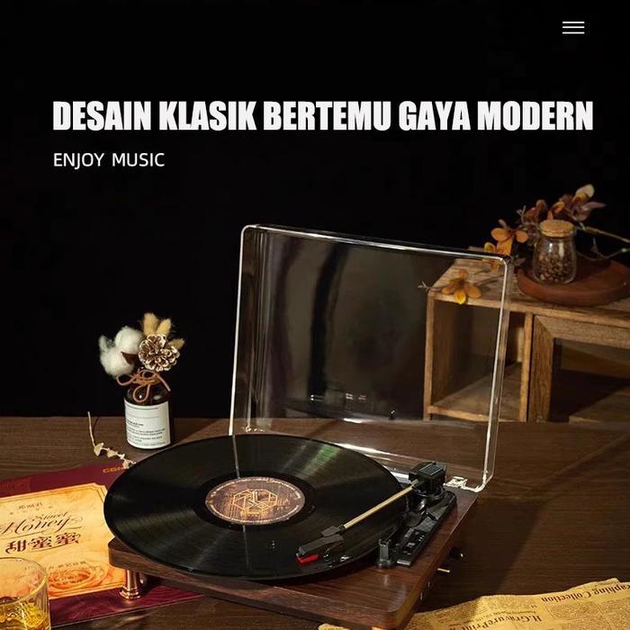 Promo Pemutar Piringan Hitam Vinyl Player Turntable Vinyl Record Player Multifungsi Speaker