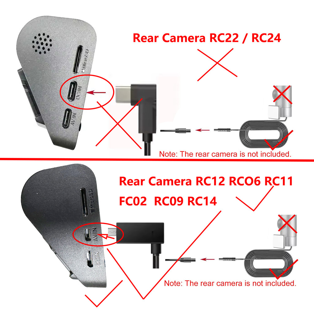 for 70MAI RC12 RCO6 RC11 FC02 RC09 RC14 rear photography connection line