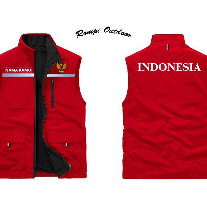 Vest Rompi Custom Indonesia Jaket Rompi Outdoor Rompi Kasual Rompi Motor Rompi Garuda Custom Rompi