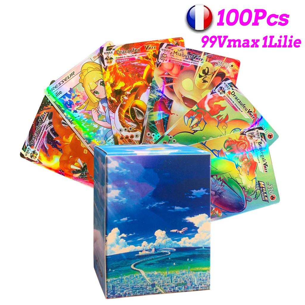 French Holographic Pokemon Cards Scarlet Violet New Vmax EX Vstar GX V Letter Rainbow Arceus Shiny