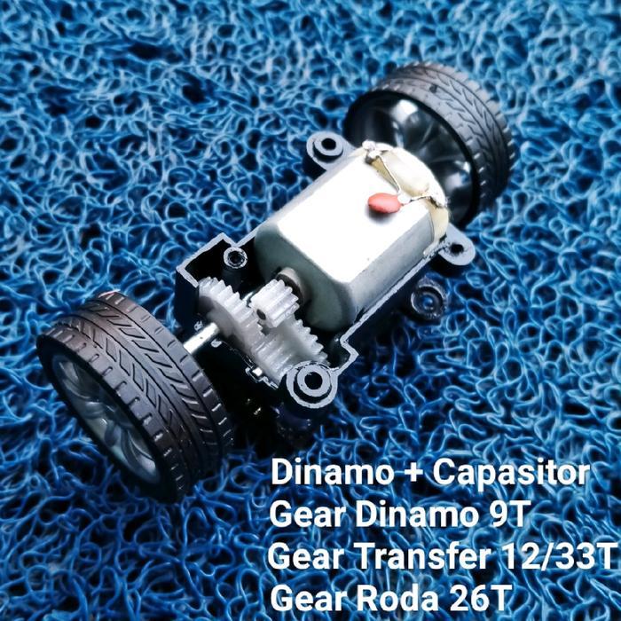 GearBox SET Roda Belakang Mobil RC. 1 SET Roda Belakang + Gear + Dinamo Lengkap Untuk Mobil RC