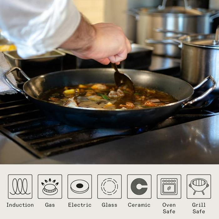 Paella Pan Blacksteel non stick Frypan wajan Paella Wajan Baja