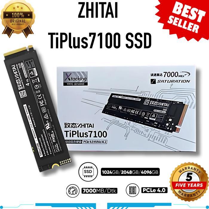 SSD ZHITAI TiPlus 7100 PCle 4.0 NVMe M.2 Laptop Notebook Desktop m2 Solid State Drive 2T Tiplus7100