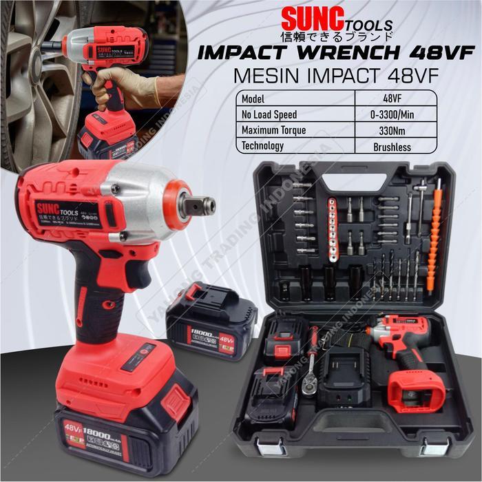 Mesin Impact Wrench Brushless 48V 48VF Paket Komplit SUNC TOOLS