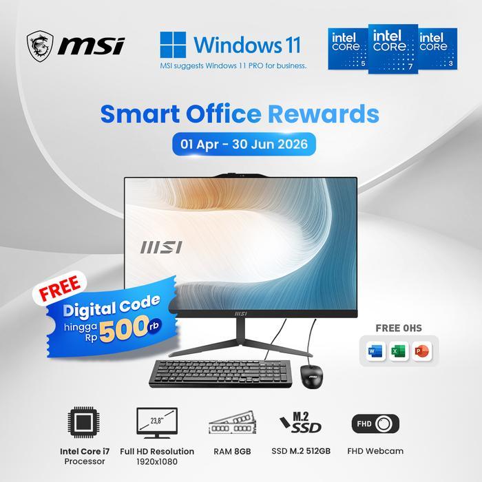 MSI ALL IN ON MODERN AM242 12M 8GB AIO DESKTOP PC