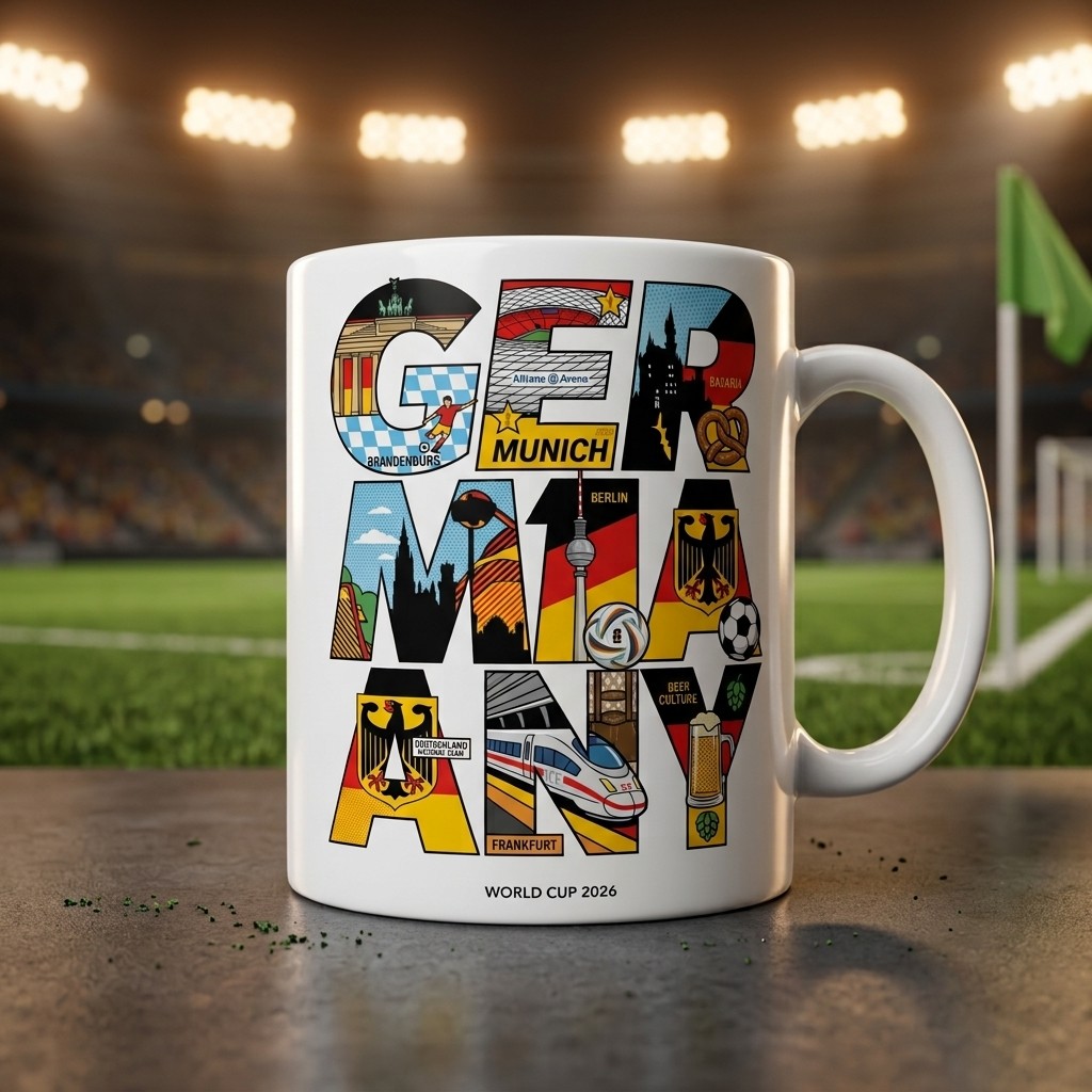 Mug Cangkir Piala Dunia Lettering Jerman