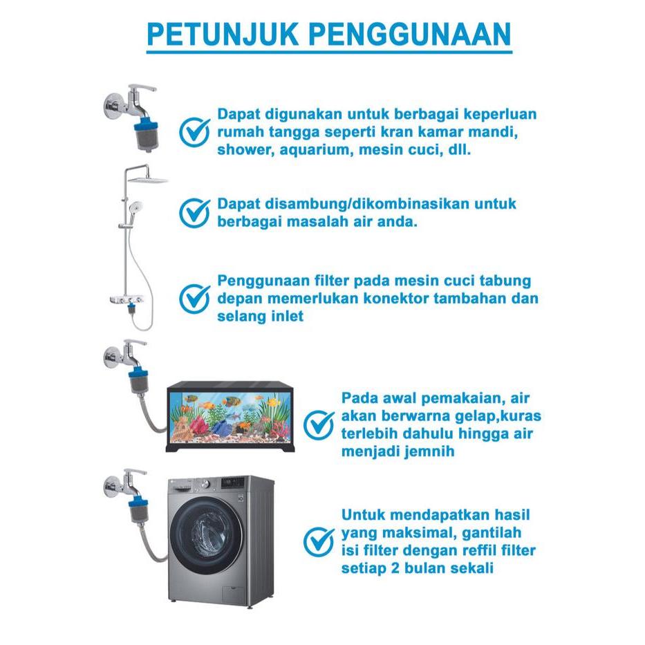 Official Filter Air Kran Wfk-65 Penghilang Kadar Kapur (Wrs) Saringan Tidak Manufacturer Warrenty