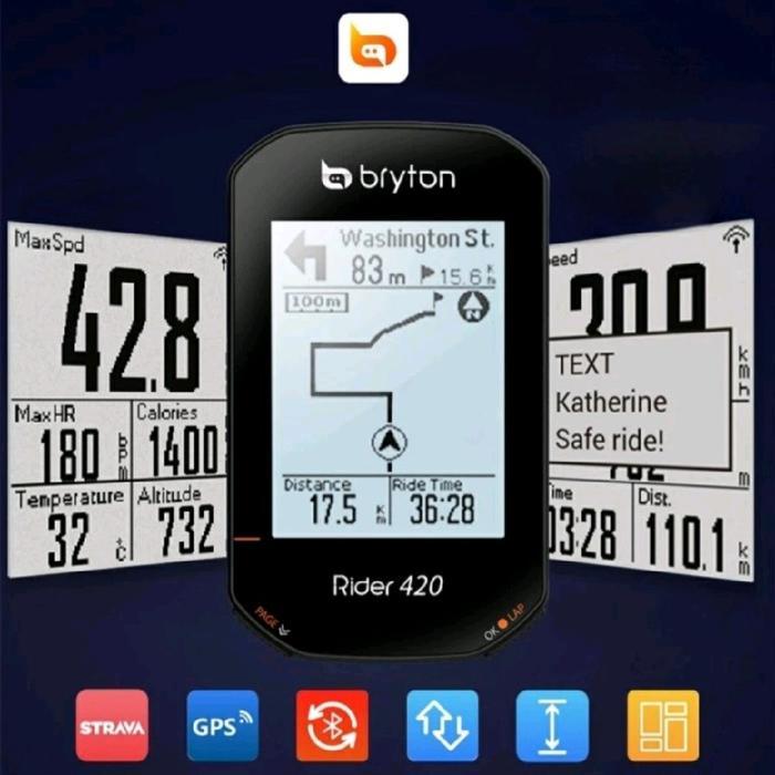 Speedometer sepeda GPS Bryton rider 420 unit only