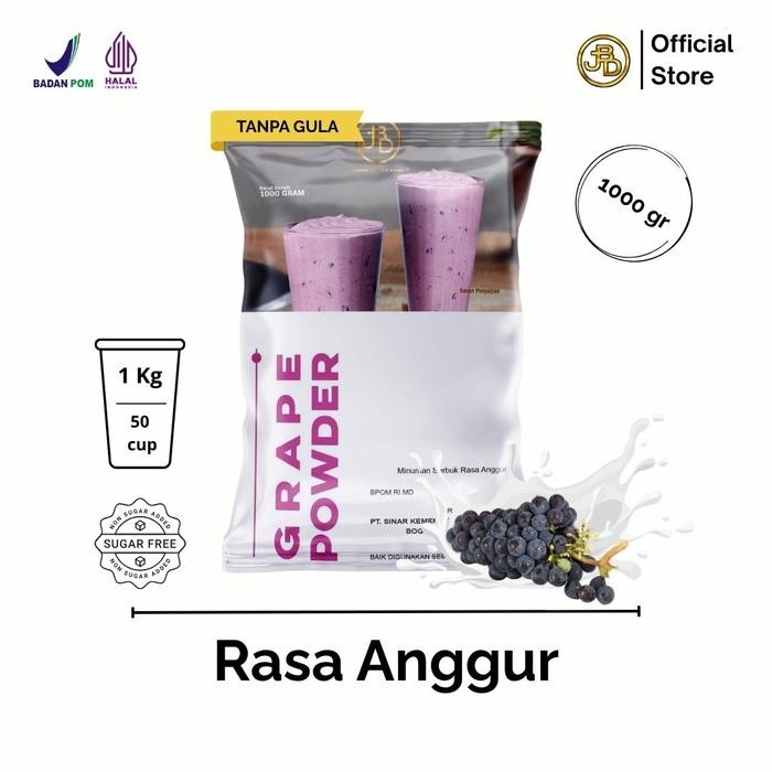 

oW.galiban - Bubuk Minuman Grape Premium 1Kg Jakarta Bubble Drink Halal BPOM