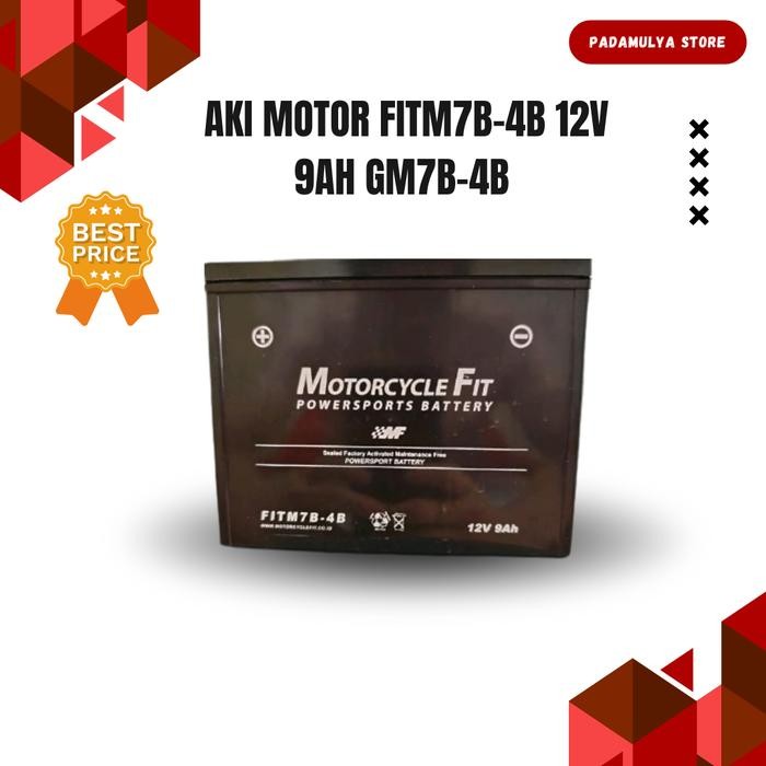 Aki Motor Fitm7B-4B 12V 9Ah Gm7B-4B Yamaha Nouvo Scorpio Honda Tiger