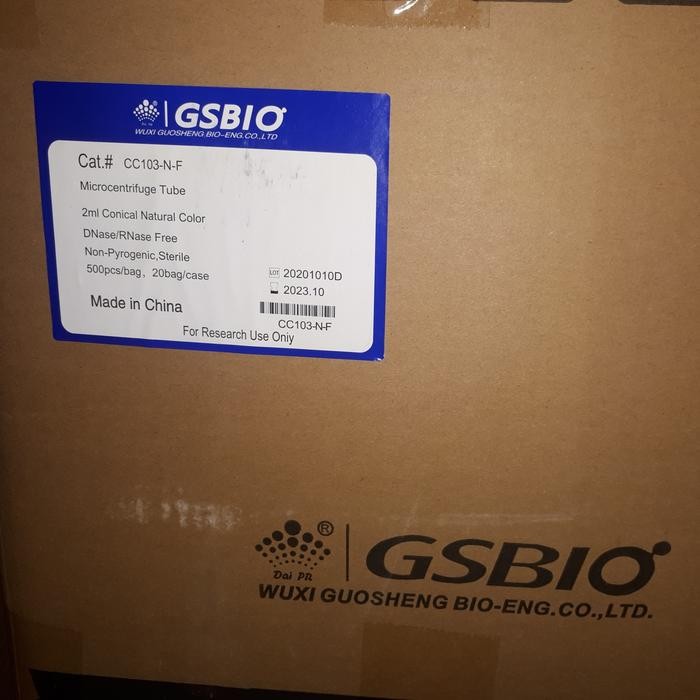 MICROCENTRIFUGE TUBE GSBIO 0.5ML 1.5ML 2ML MICROTUBE STERILE ISI 500